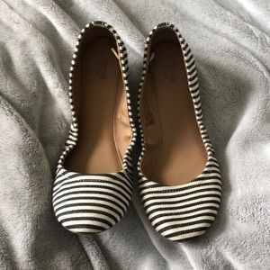 Navy and white stripped flats by Sonoma